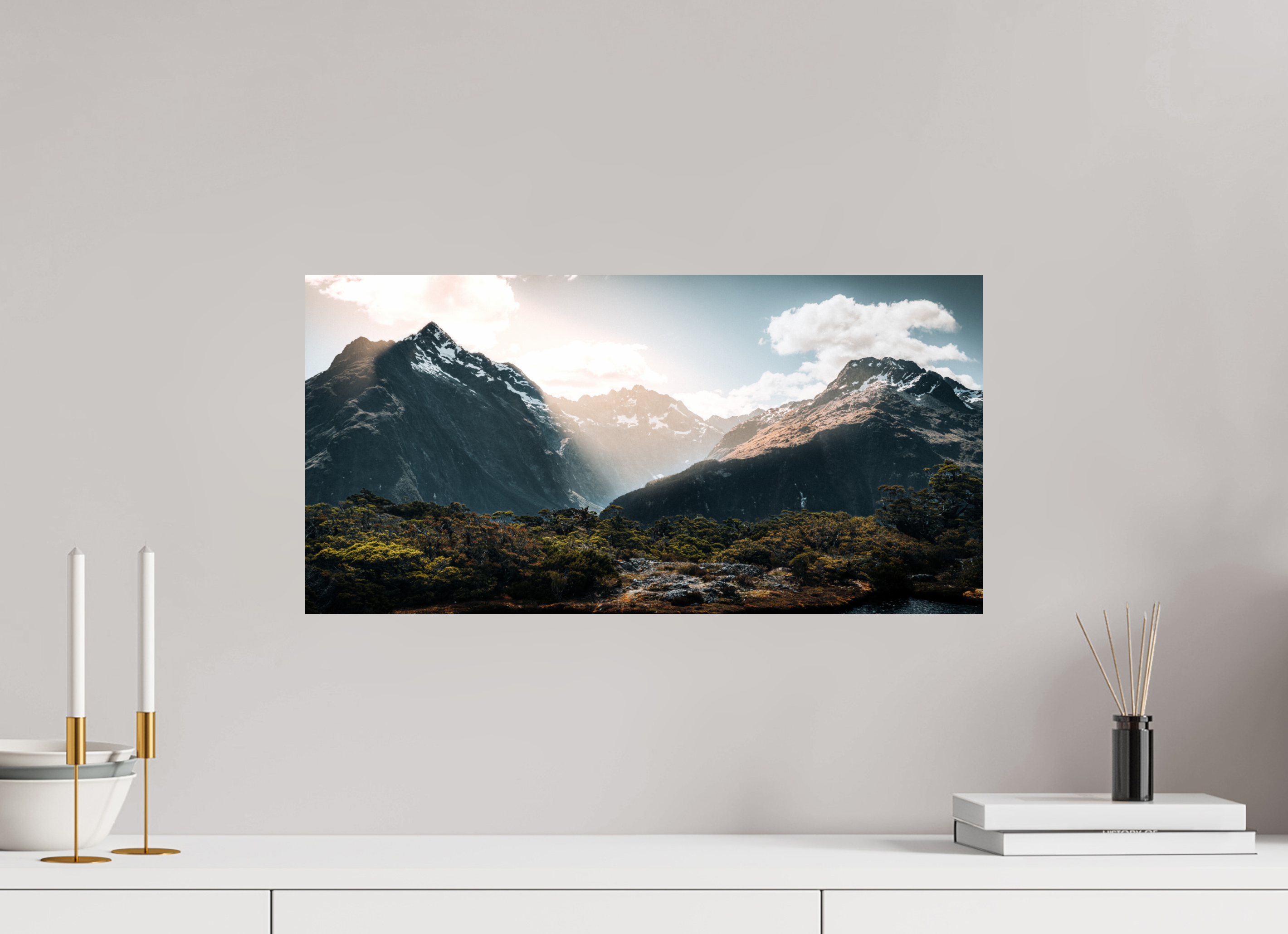 60 x 30 cm, Lesaffre Photo A l'ombre de la montagne (Nouvelle-Zélande)