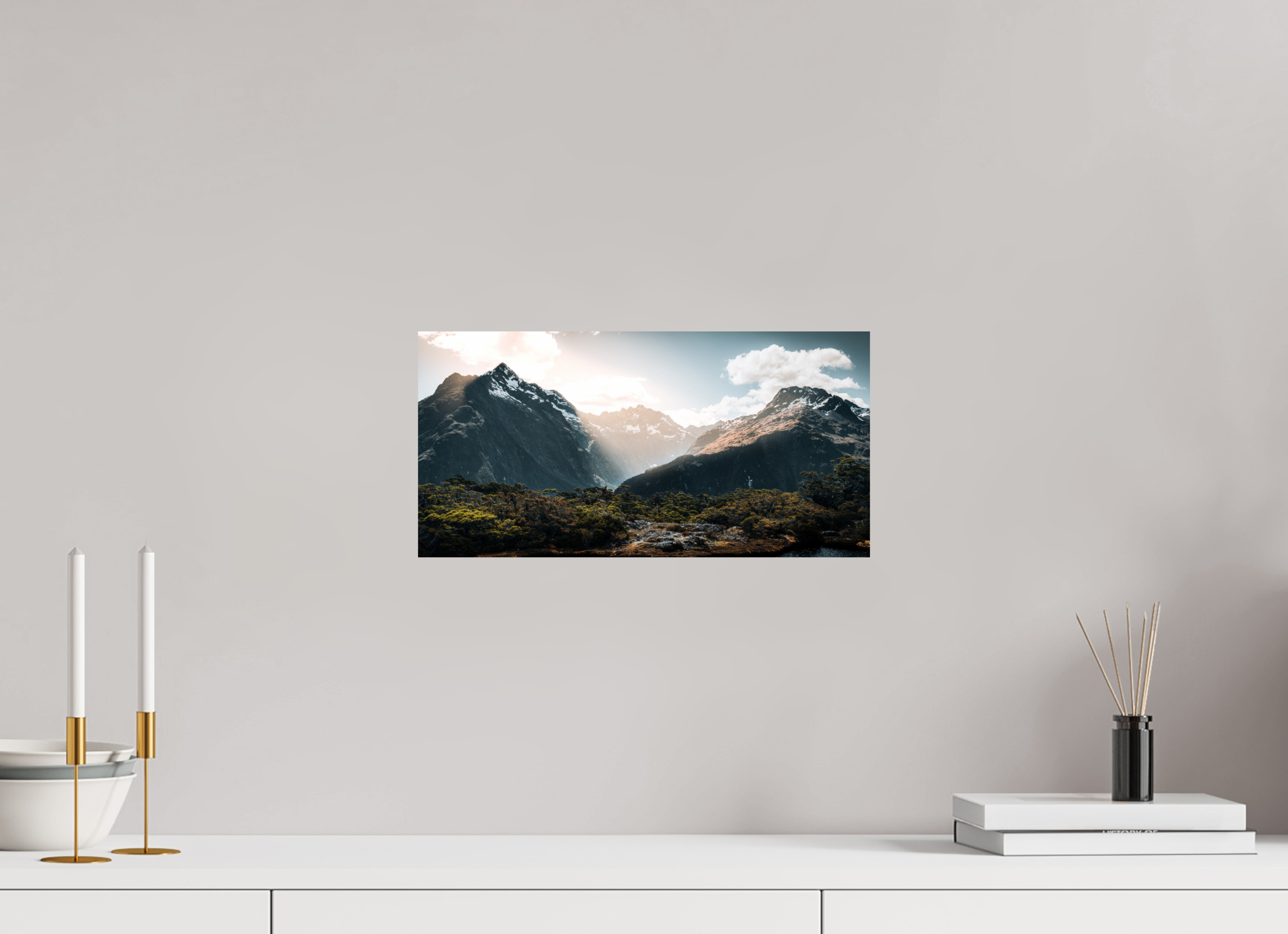 40 x 20 cm, Lesaffre Photo A l'ombre de la montagne (Nouvelle-Zélande)