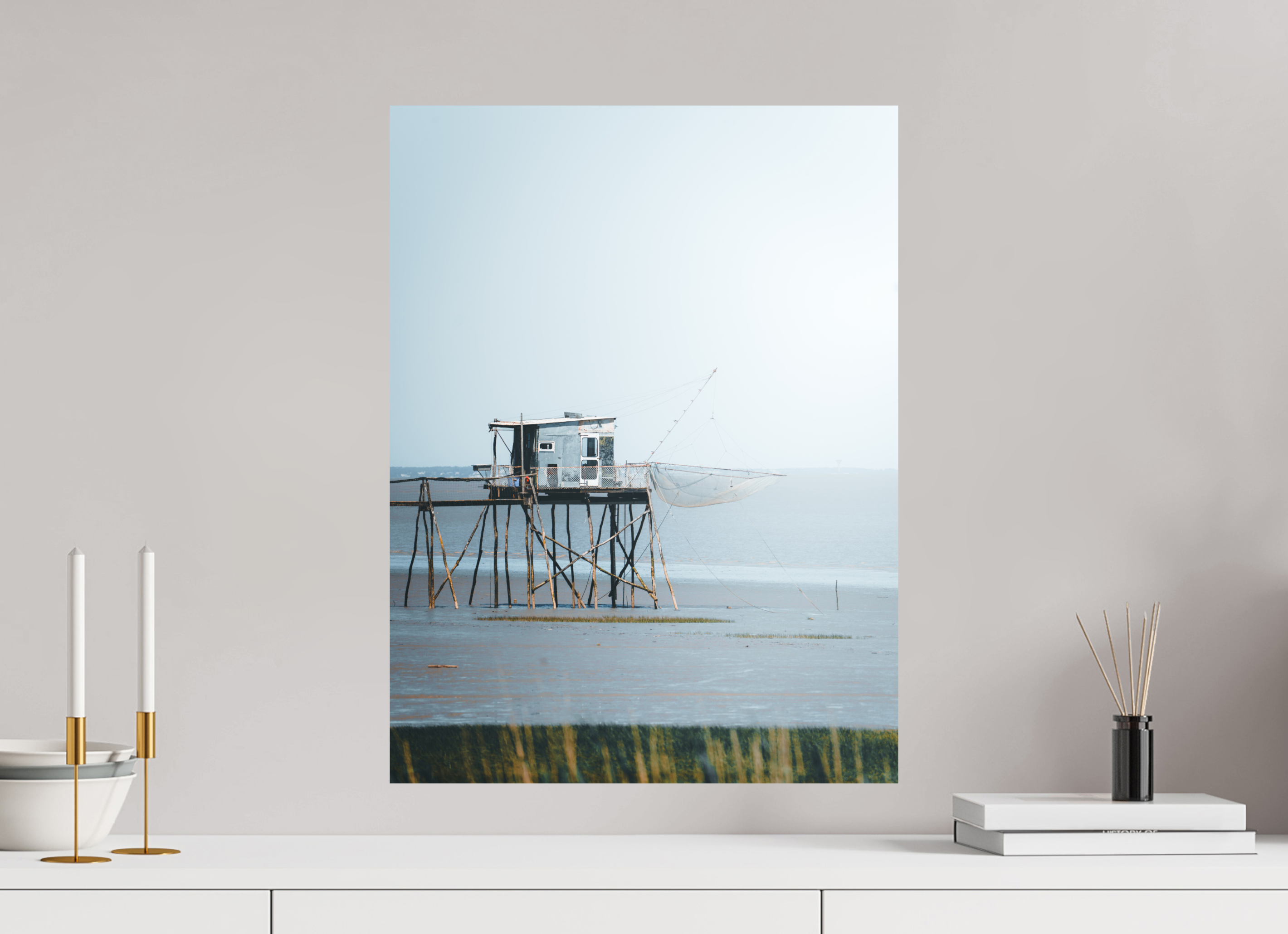 45 x 60 cm, Impression Fine Art La cabane de l'estuaire (Médoc)